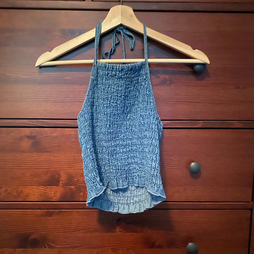 American Eagle Chambray Denim Halter
